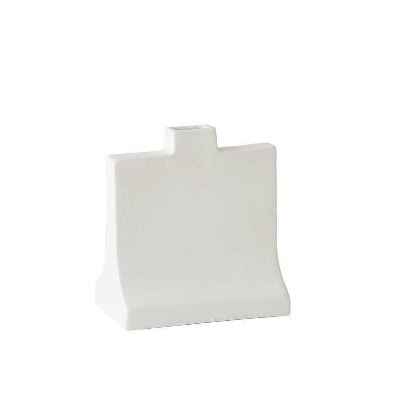 Icon Vase-Matte White, 9.75" H x 8.75" W x 5.25" D