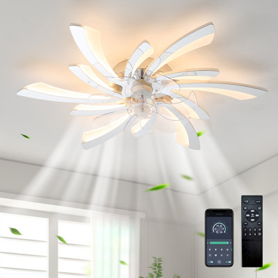 Abson 7 - Blade LED Ceiling Fan with Remote Control and Light Kit Included
