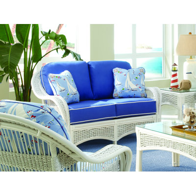 Regatta 61" Flared Arm Loveseat with Reversible Cushions by Spice Islands Wicker
