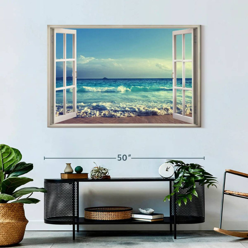 «Window to Sultry Beach», reproduction sur toile, L 32 po x H 48 po