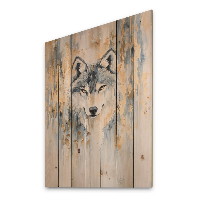 Watercolor Wolf Pack - Art mural moderne en bois sur bois de pin naturel, H 20 po x l 10 po