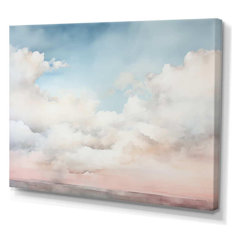 Minimalisme, ciel nuageux, paysage sur toile, H 30 po x l 40 po x P 1,5 po, Toile tendue