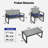 4-Piece Patio Furniture Set Outdoor Balcony Porch Garden Backyard Lawn Furniture Gray Acacia Wood Table Top, Blue Cushion And Light Gray Rattan-524150568-524150574