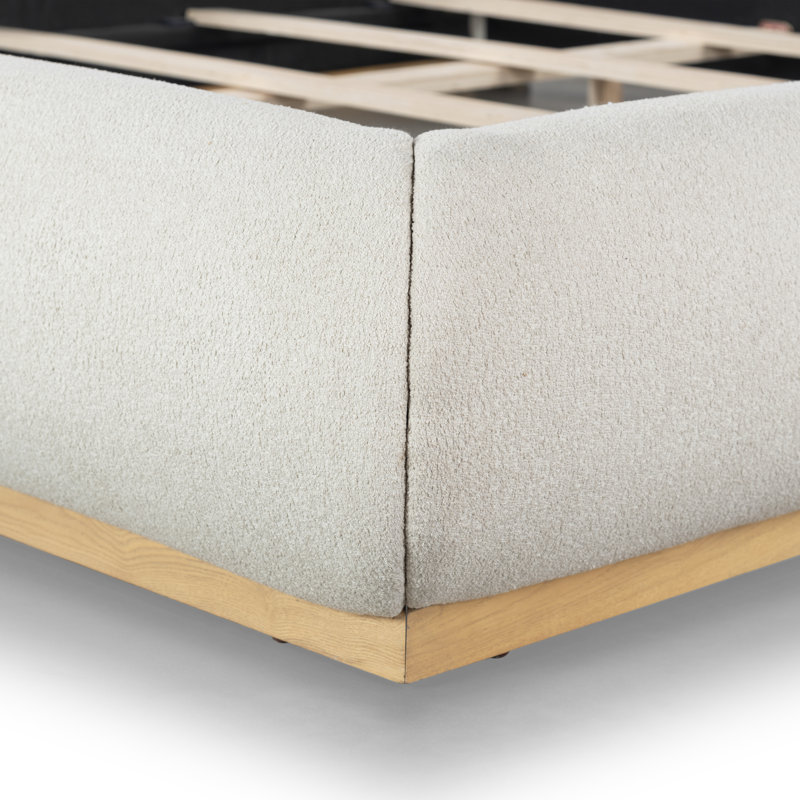 Upholstered Standard Bed, Ivory, King