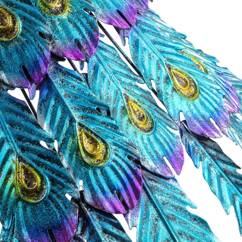 Bayyinah Peacock No Additional Durability Metal Garden Statue