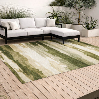 Machine Washable Indoor/Outdoor Chantille ACN2876 Abstract Rug