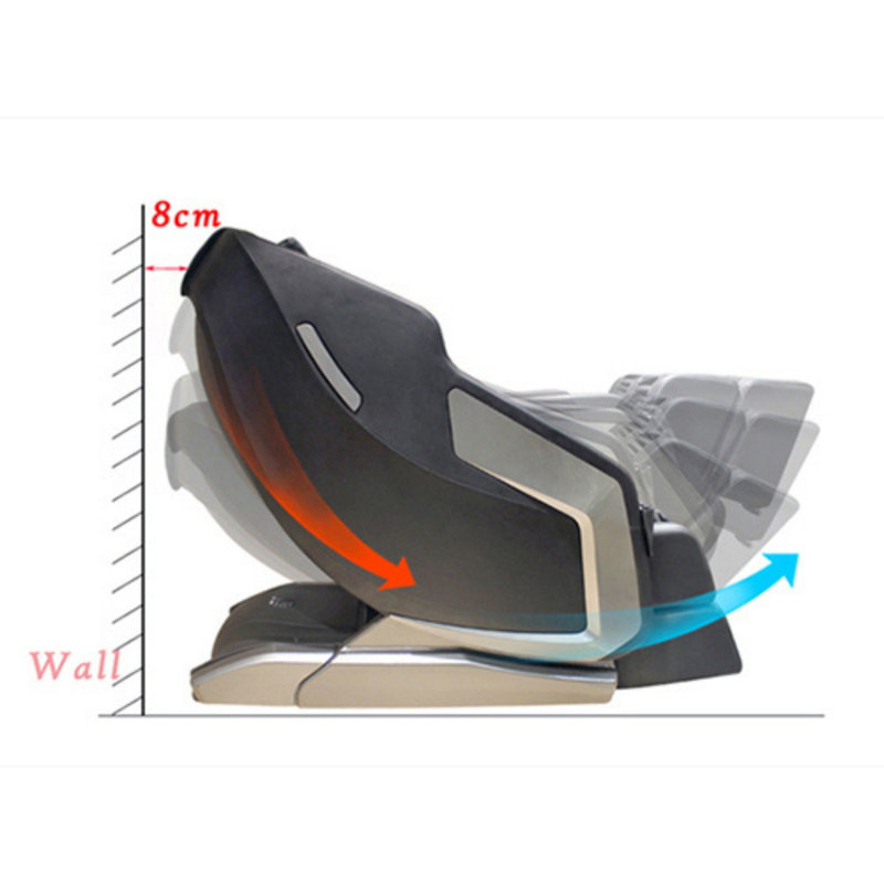 Fauteuil de massage inclinable chauffant en similicuir, Similicuir brun