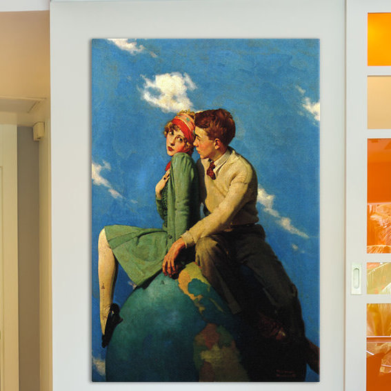 «On Top of the World» par Norman Rockwell, reproduction d'art sur toile tendue, H 18 po x l 12 po x P 1,5 po