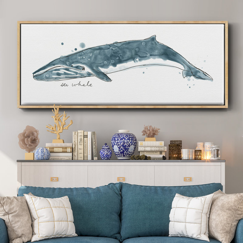 Whale I- Framed Canvas