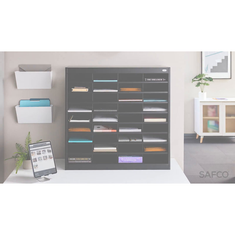 Sturdy Gray Powder-Coated Steel 72-Compartment Organizer