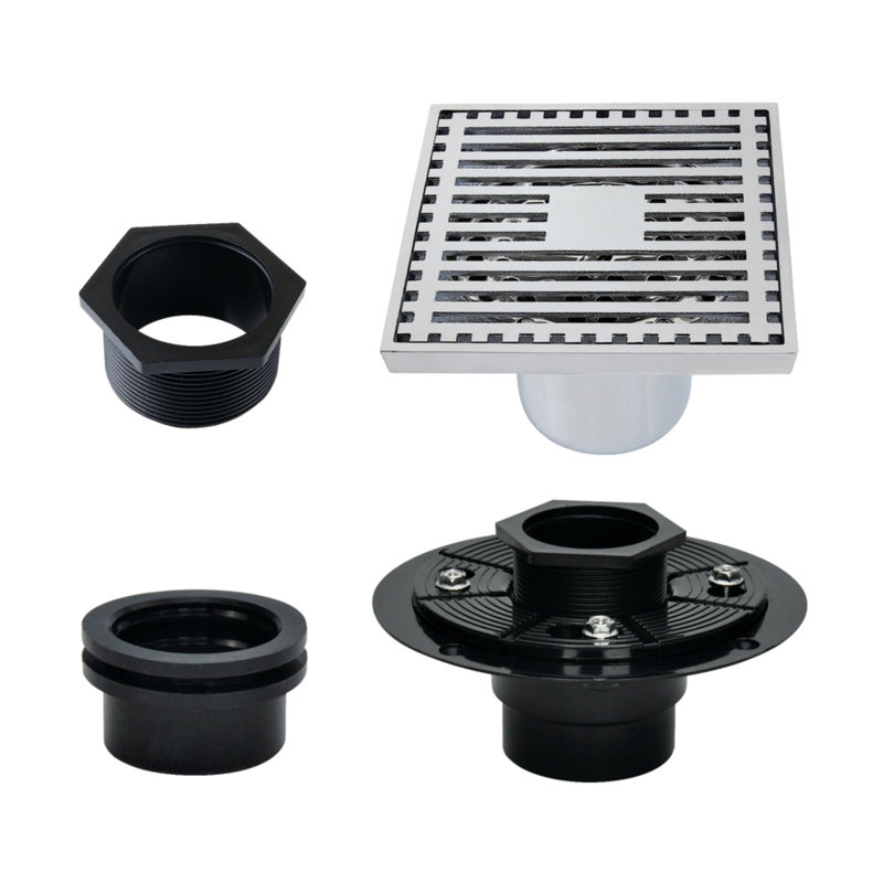 Drain de douche grille de cours d'eau, Chrome poli