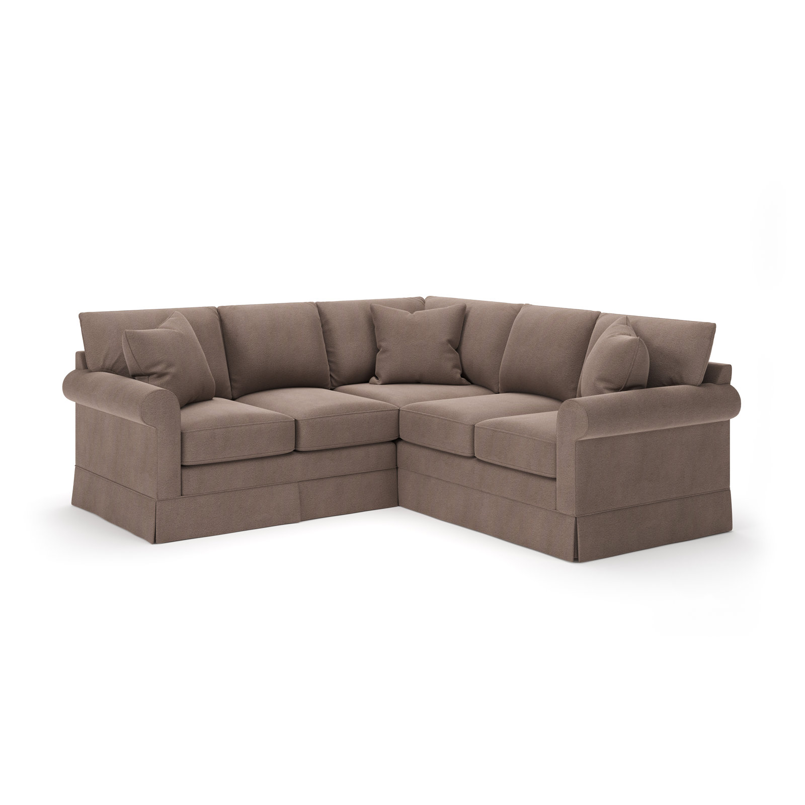 Friedman Upholstered L-Sectional, Bella Cocoa Performance Velvet