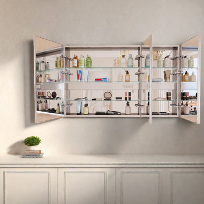 Anti Fog Led Medicine Cabinets, 60 X 36 In Aluminum Modern Bathroom