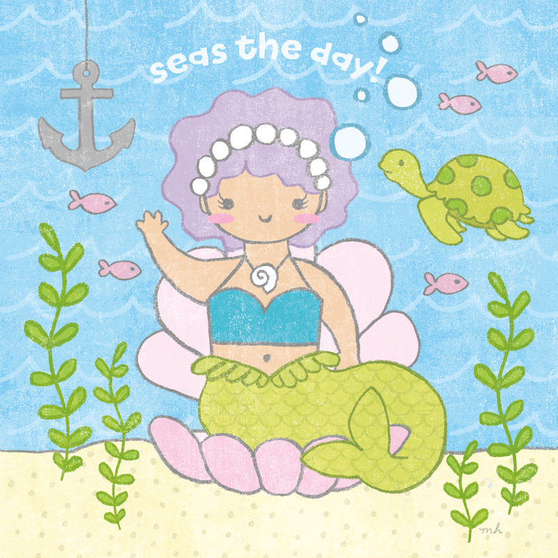 Magical Mermaid III by Moira Hershey - Wrapped Canvas Print, 30cm H x 30cm W x 3.8cm D