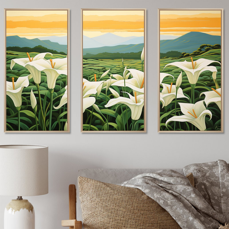 Ensemble de décorations murales Lilies Charm In Mountain Scenery I - Lilies, H 40 po x l 60 po x P 1 po