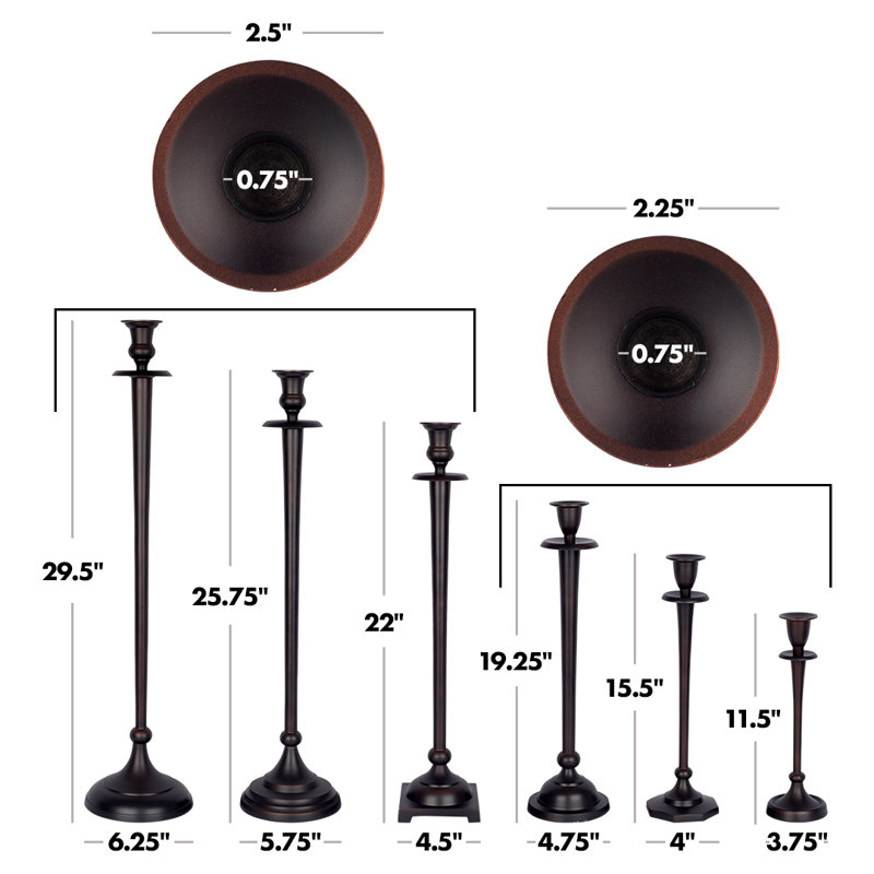 Bougeoir de table en acier inoxydable 11,5 po, Bronze