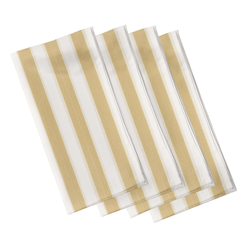 Harman Polyester Striped Square Napkin, Yellow