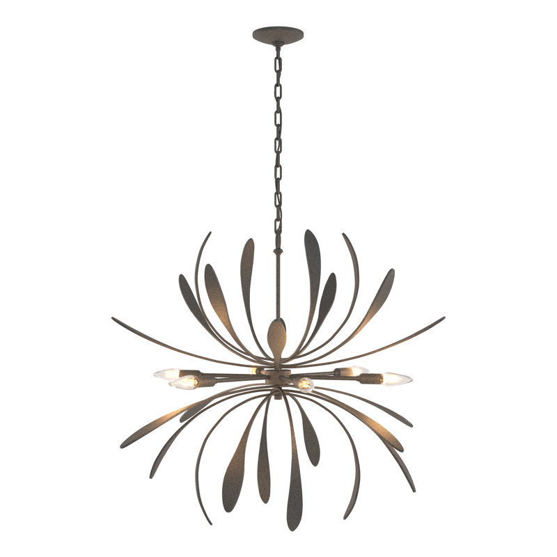 Dahlia Sputnik Sphere Chandelier, Natural Iron, 28.2" H x 32.7" W x 32.7" D