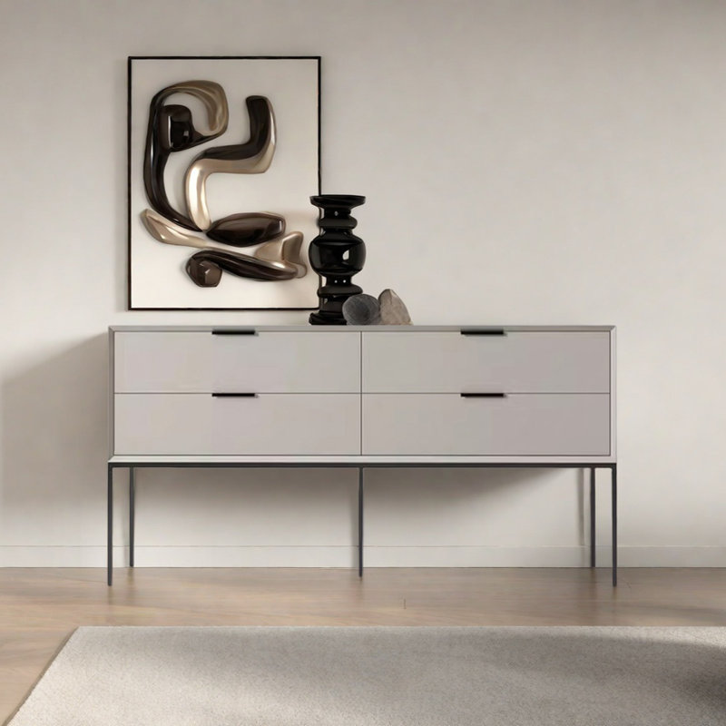 Modern Minimalist Practical Console Table, 31.5" H x 47.24" W x 15.75" D, Beige