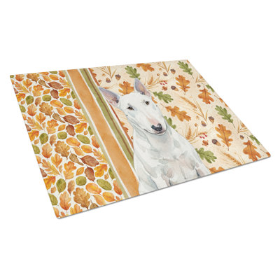 Planche à découper blanche miniature en verre Bull Terrier