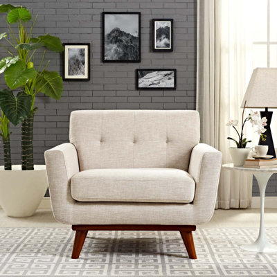 Carson Carrington Sigtuna Wooden Leg Mid-century Armchair