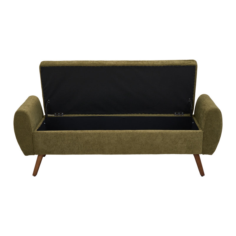 Upholstered Storage Bench with Wood Legs