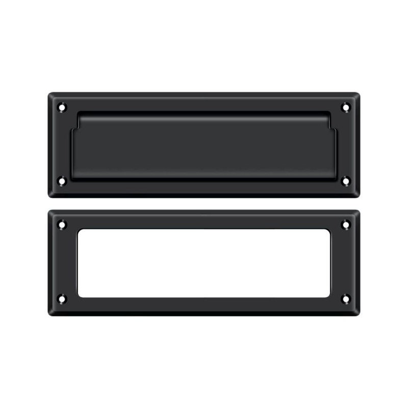 Brass Mail Slot, Painted Black, 3.625" H x 13.125" W x 0.5625" D