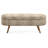 43.5"X16"X16" Oval Storage Bench With Rubber Wood Legs, Brown Color, Hand - Crafted , Frame, Used As Footstool Or Sitting Place, Pleated Fabric Ornament, Space Bench, Brown, By Professionals, Works-200934729