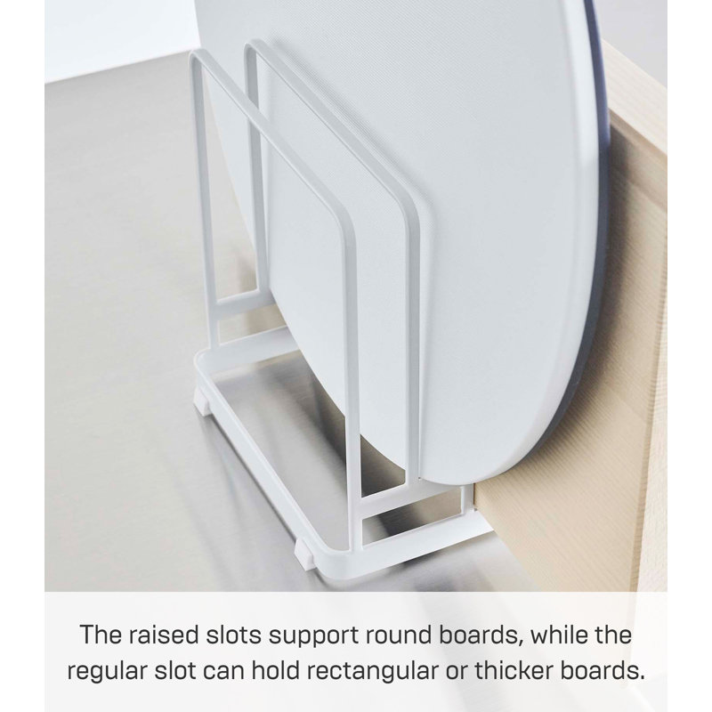 White Steel Kitchen Cutting Board Holder