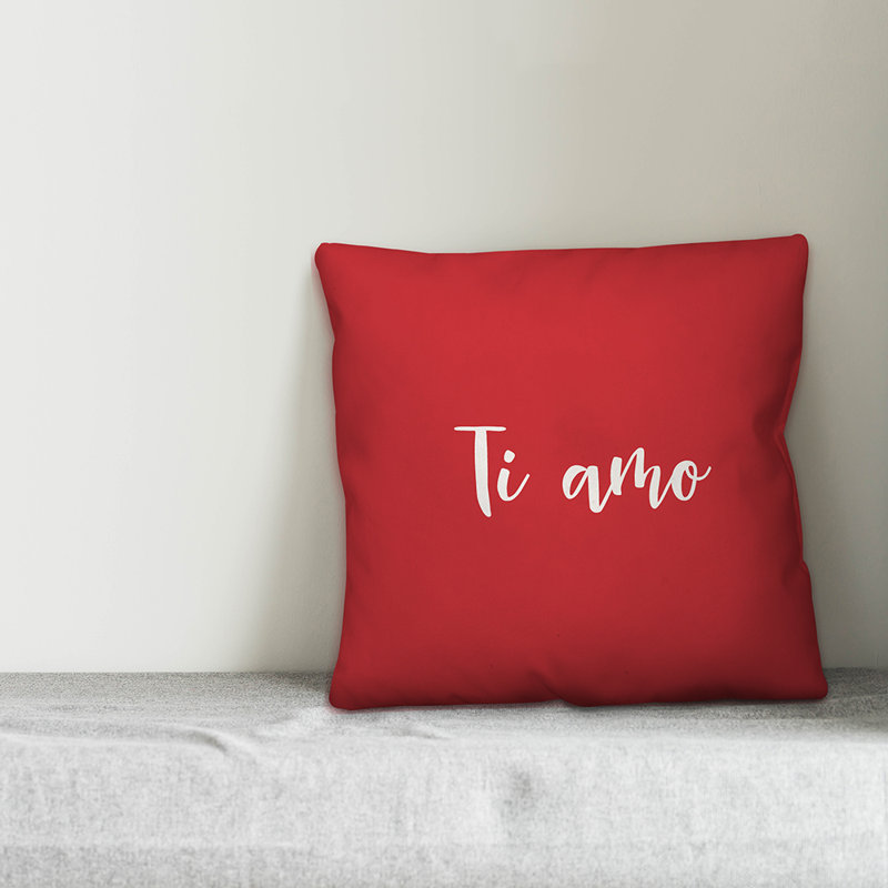  Coussin Ti Amo, Rouge / Blanc, Housse de coussin