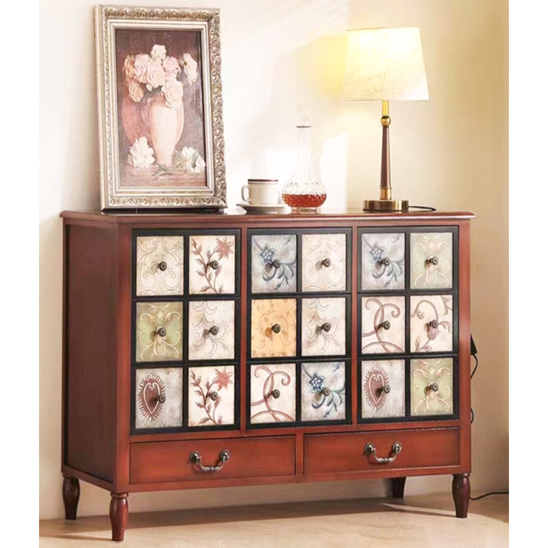 Commode décorative en bois massif American Country Style