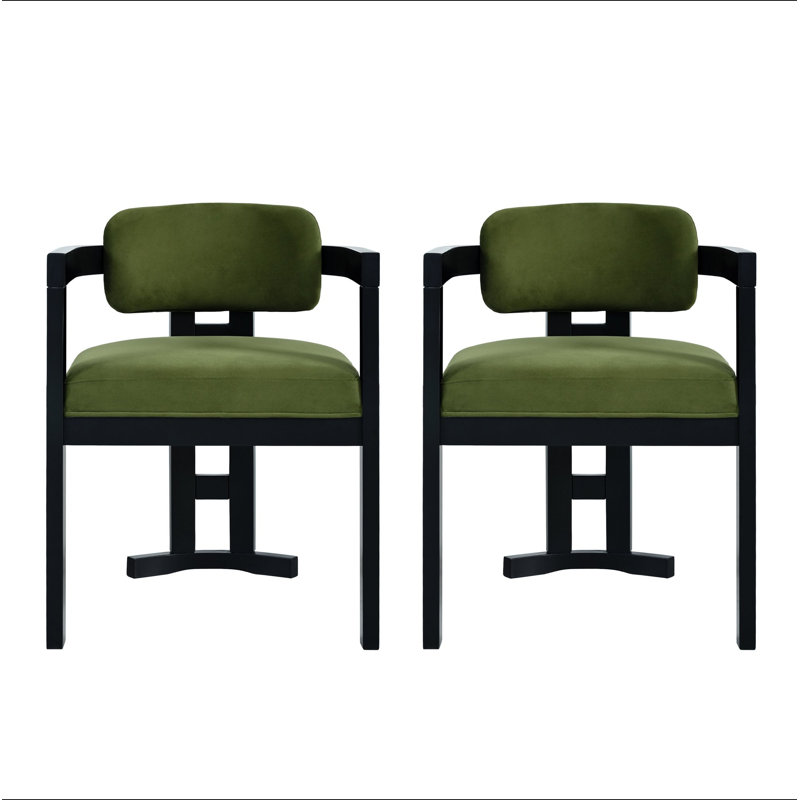 Chaise rembourrée en bois, Vert