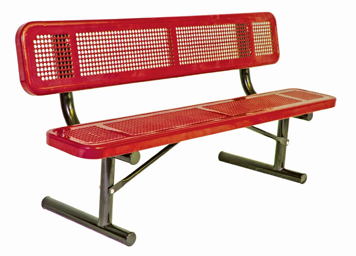 Banc de pique-nique en acier, Bleu / bleu, 8 pi