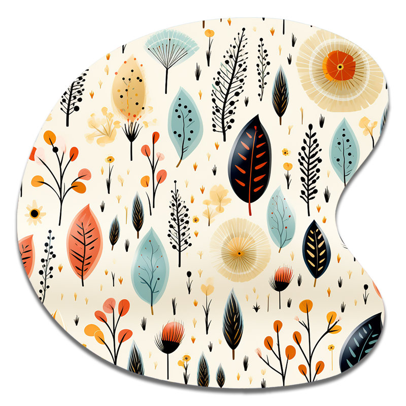 Peraz - art mural floral irrégulier en métal, H 33 po x l 33 po x P 1 po