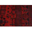 Tapis géométrique rouge / noir en laine noué à la main à motif géométrique / oriental de 5 pi 8 po x 7 pi 10 po Cremeans