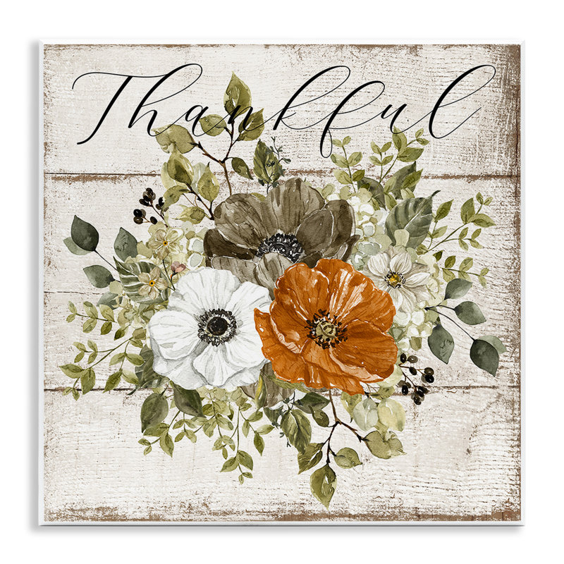 «Thankful Floral Pumpkin», estampe numérique par LSR Design Studio
