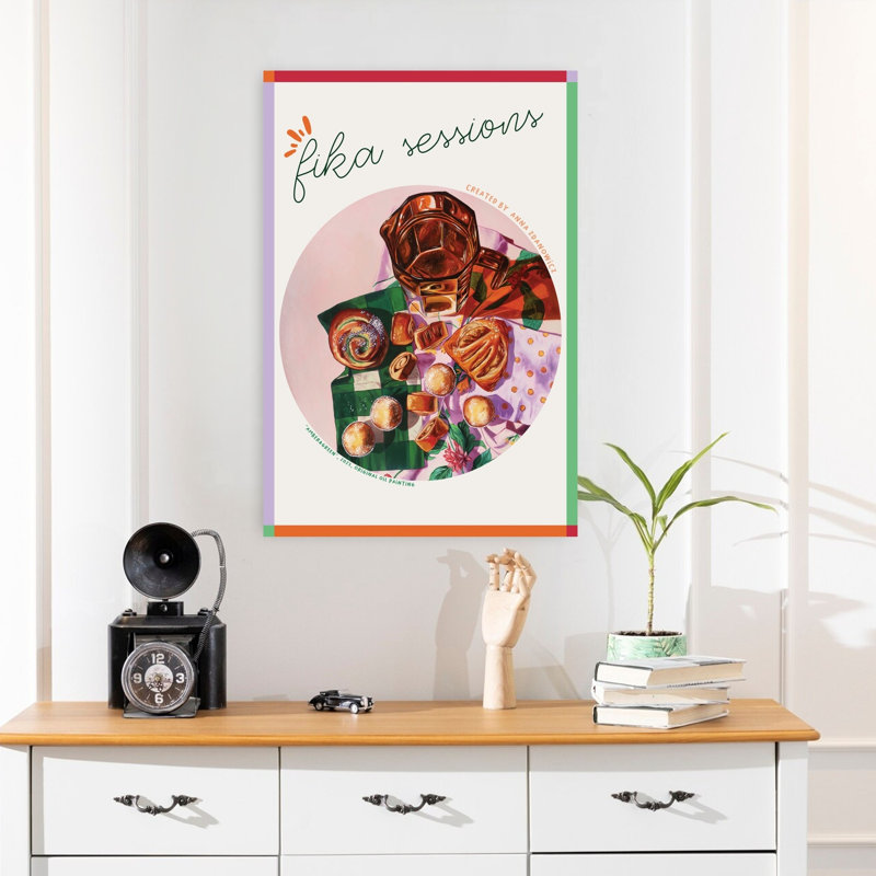 Art mural contemporain «Sweet Pastry Spread», H 24 po x l 16 po