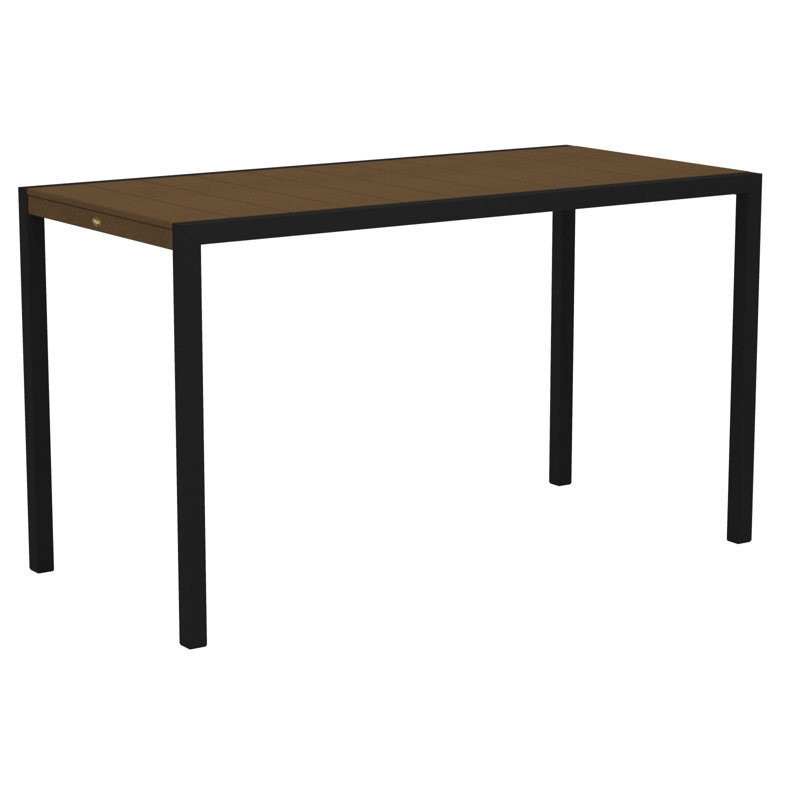 Table de bar POLYWOOD Surf City, Noir texturé / Cabane, 36 po x 73 po