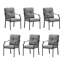 Chaises de salle à manger d'extérieur avec coussins (ensemble de 6)