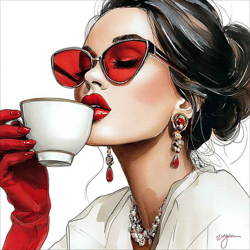 Art mural rétro sur toile rouge glam