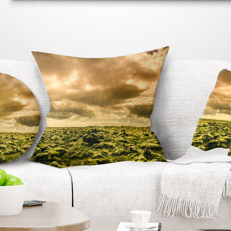 Magnifique vue du ciel et de la mousse - coussin à imprimé paysage, 16 po x 1 po, Coussin décoratif
