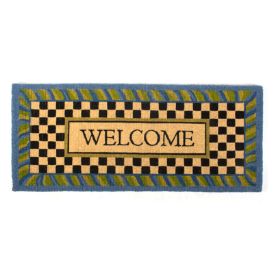 Welcome Periwinkle Entrance Mat