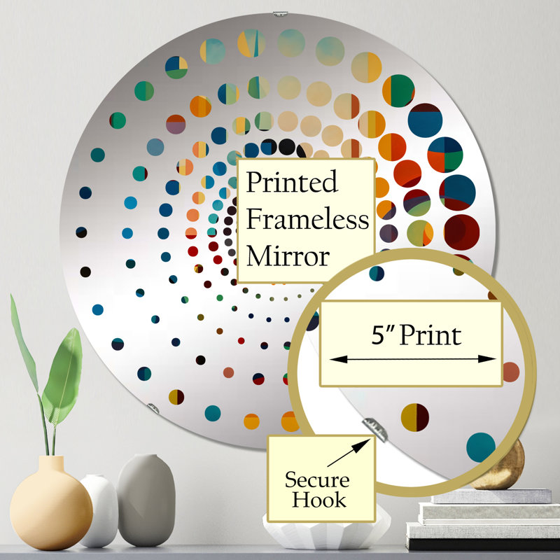 Desmir - Miroir mural spiralé, 31,4 po x 31,4 po