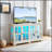 LED Curio Display Cabinet with Antique Finish and Adjustable Shelves, Perfect for Showcasing Collectibles-7506367
