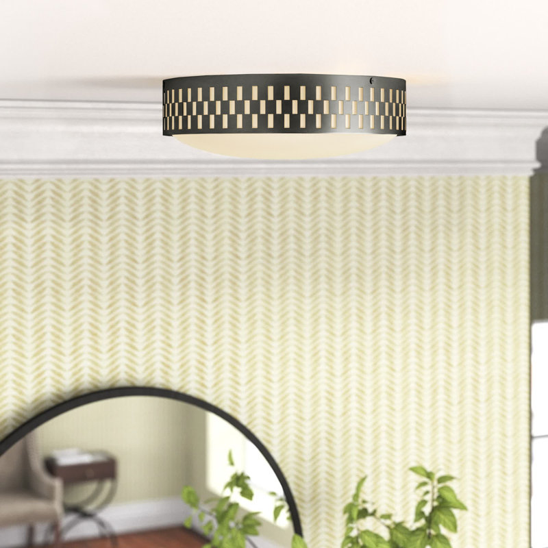 Maude Glass Flush Mount, Old Bronze