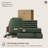 Bedsure 100% Washed Cotton Sheets - Linen Like Textured Percale Sheets King Size, 6-Piece Bedsheet Set With 18" Deep Pocket, Breathable & Purewoven Soft Comfy (Olive Green, King)-125578410-125578413