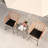 Light Luxury Rattan Metal Frame Outdoor Table And Chair 3-Piece Set, Terrace Garden Leisure Furniture
