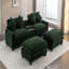 Canapé modulaire Basic, canapé rembourré en chenille de 111 po avec deux repose-pieds amovibles, deux ports USB, deux porte-gobelets et une grande boîte de rangement