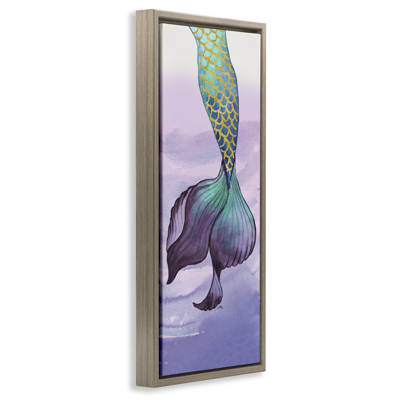 «Glam Accent Mermaid Tail» par Elizabeth Medley, Cadre flottant orme Montalcino, H 25 po x l 11 po