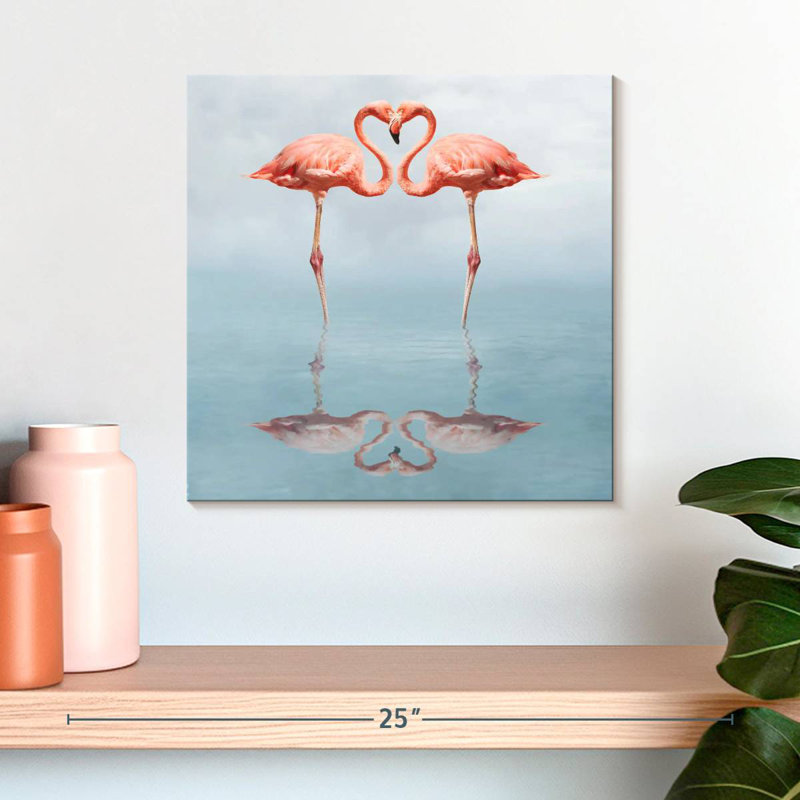 Crowle Flamingo Love, 16" H x 16" W